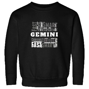 Discover Gemini Zodiac Star Sign Word Cloud Square Monochro Sweatshirts