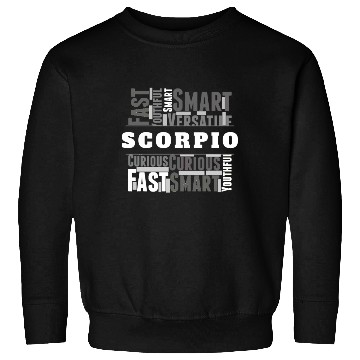 Discover Scorpio Zodiac Star Sign Word Cloud Square Monochr Sweatshirts