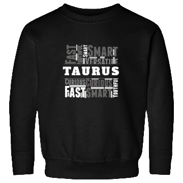 Discover Taurus Zodiac Star Sign Word Cloud Square Monochro Sweatshirts