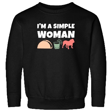 Discover I'm A Simple Woman Tacos Tequila English Bulldog Sweatshirts