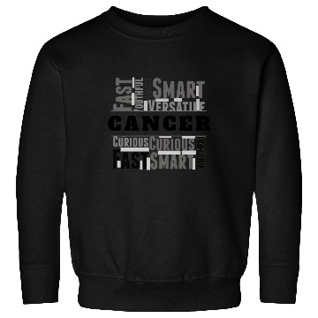 Discover Cancer Zodiac Star Sign Word Cloud Square Monochro Sweatshirts