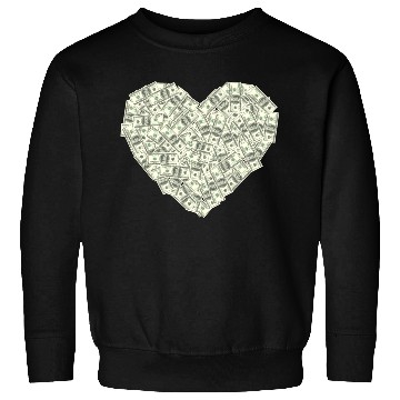 Discover US dollar heart shape, love money Sweatshirts