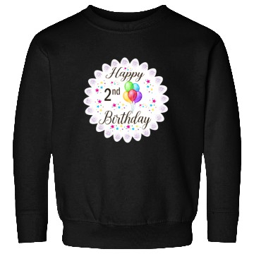 Discover 2nd Happy Birthday with Balloons Sweatshirts