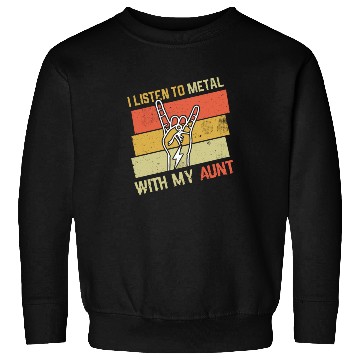 Discover Vintage Metal With Aunt Metal Kid Music Lover Sweatshirts