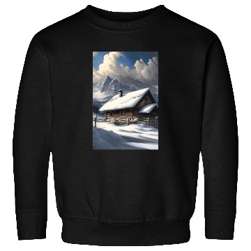 Discover alps winter landscape hut in the snow Sweatshirts