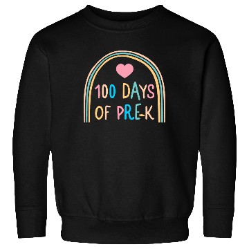 Discover School Sweatshirts, 100 Days Of Pre-K Rainbow Heart Sweatshirts