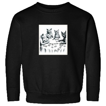 Discover Cats Playing Cards Sweatshirts