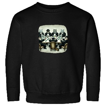 Discover Cats Playing Cards Sweatshirts