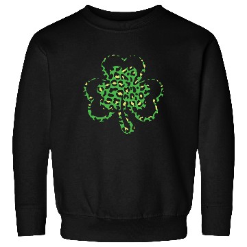 Discover Pattern Leopard Shamrock Saint Patrick Day Sweatshirts