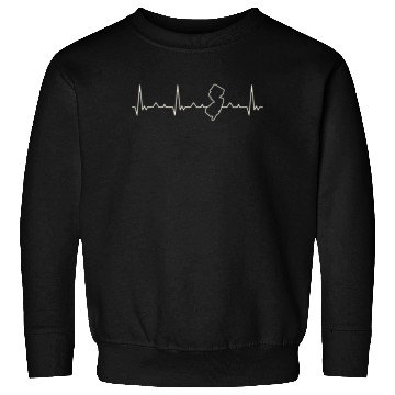 Discover New Jersey State USA. Heart. Love. EKG. Pulse. Sweatshirts