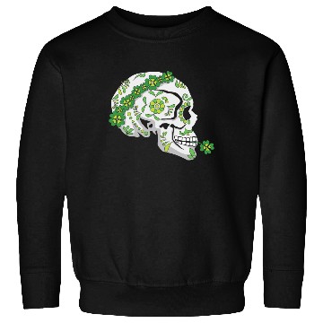 Discover Flower Sugar Bone Shamrock Saint Patrick Day Sweatshirts