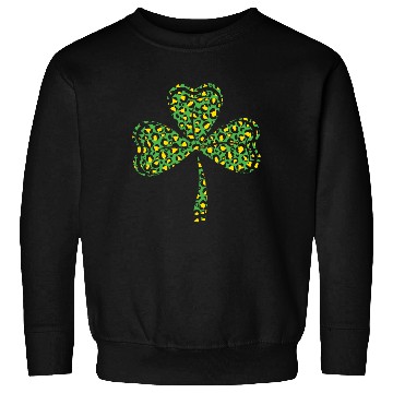 Discover Pattern Leopard Shamrock Luck Saint Patrick Day Sweatshirts