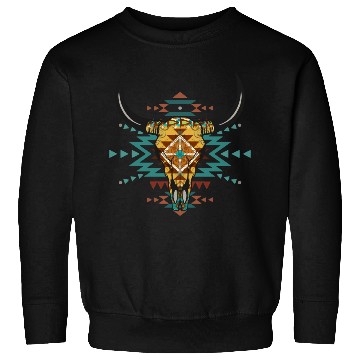 Discover Western Aztec Bull Skull Sweatshirts