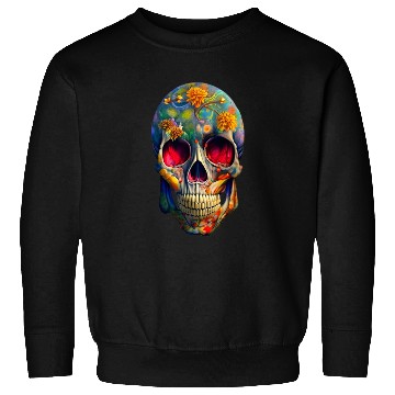 Discover Botanical skull | skull flower potrait Sweatshirts