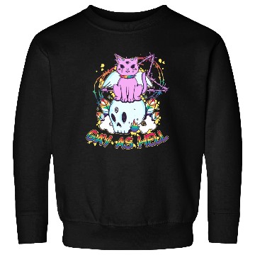 Discover Gay As Hell Creepy Cute Gay Pride Cat LGBT Rainbow Sweatshirts