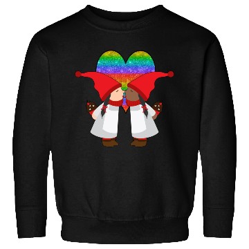 Discover Biracial Lesbian Gnome Valentine Couple Mixed LGBT Sweatshirts