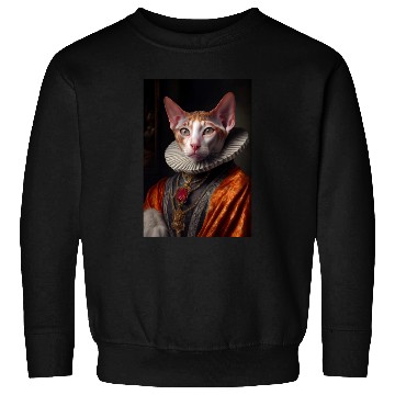 Discover Cornish Rex Prince Cat Breed Portrait Royal Renais Sweatshirts