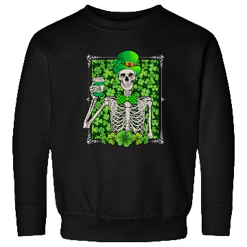 Discover St Patrick's Day Skeleton Shamrock Lucky Sweatshirts