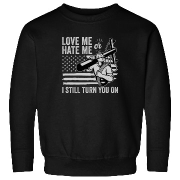 Discover Funny Electrical Lineman Saying Thank A Lineman Sweatshirts
