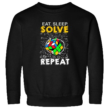 Discover Eat Sleep Solve Repeat Math Speed Cubing Genie Sweatshirts