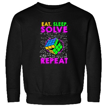 Discover Eat Sleep Solve Repeat Math Speed Cubing Genie Sweatshirts