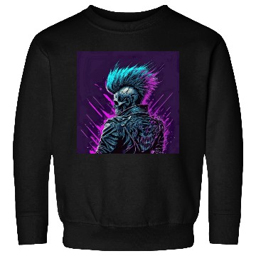 Discover Synthwave Zombie Skull Sweatshirts