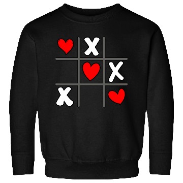 Discover Tic Tac Toe Valentine's Day Hearts Game Sweatshirts