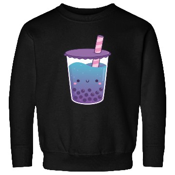 Discover Cute Galaxy Butterfly Pea Flower Boba Tea Doodle Sweatshirts
