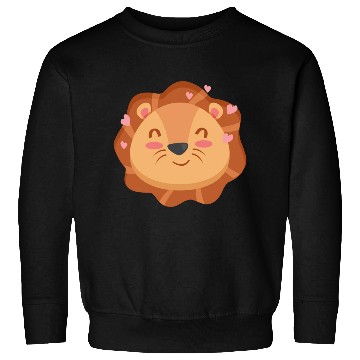 Discover Cute Lion Cartoon Animals Character Design Sweatshirts