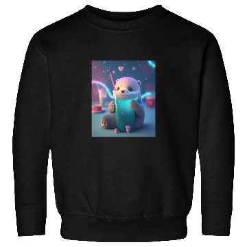 Discover Kawaii Otter Pet Otter Drinking Boba Tea Sweatshirts