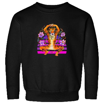 Discover Yoga Tiger loves flowers Sweatshirts