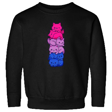 Discover Bi Pride Cat LGBT Bisexual Flag Cute Kawaii Cats Sweatshirts