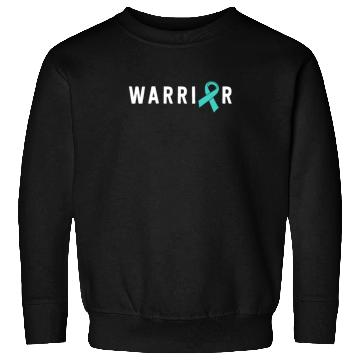 Discover Warrior Motivational Teal Awareness Ribbon Sweatshirts