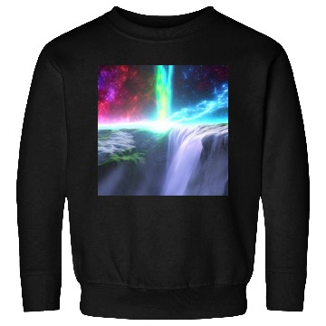 Discover rainbow space waterfall Sweatshirts