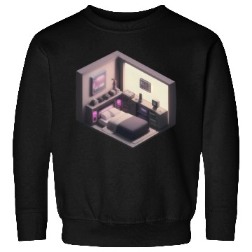 Discover Isometric Bedroom - Synthwave Retro Future Room Sweatshirts
