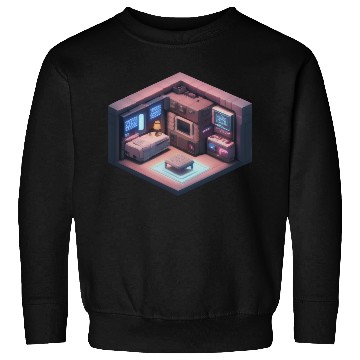 Discover Voxel Room - Synthwave Retro Futuristic Room Sweatshirts