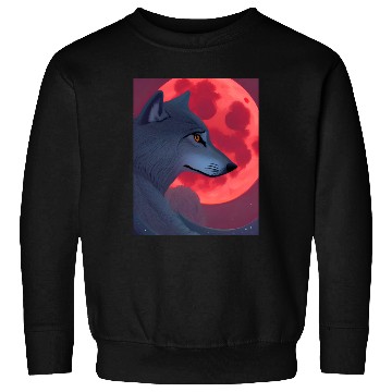 Discover A Grey Wolf Staring at a Blood Moon Sweatshirts