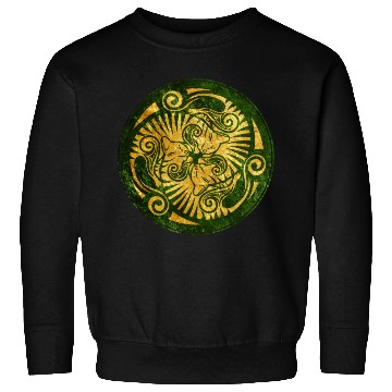 Discover Sleeping kittens, gold on green Sweatshirts