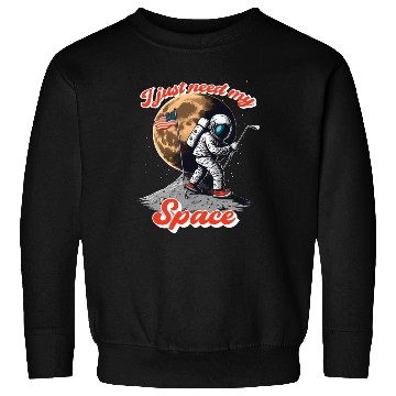 Discover I just need my space, Astronaut play golf on moon Sweatshirts