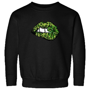 Discover Leopard Green Irish Lips St Patricks Day Sweatshirts