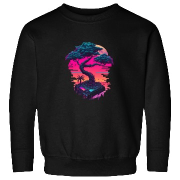 Discover Synthwave Bonsai Tree Sweatshirts