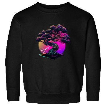 Discover Synthwave Bonsai Tree Sweatshirts