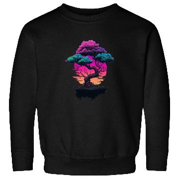 Discover Synthwave Bonsai Tree Sweatshirts