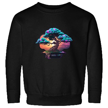 Discover Synthwave Bonsai Tree Sweatshirts