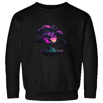 Discover Synthwave Bonsai Tree Sweatshirts