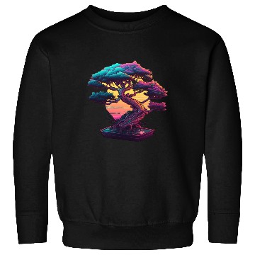 Discover Synthwave Bonsai Tree Sweatshirts