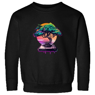 Discover Synthwave Bonsai Tree Sweatshirts