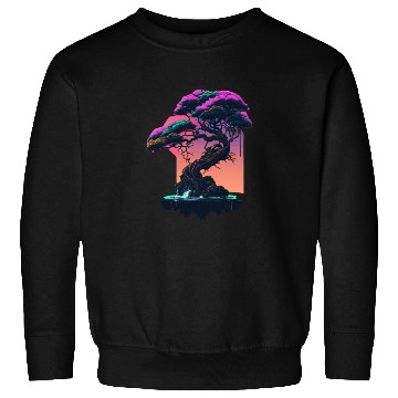 Discover Synthwave Bonsai Tree Sweatshirts