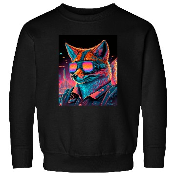 Discover Retro Futuristic Synthwave Fox Sweatshirts