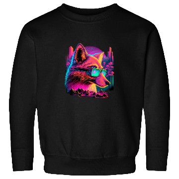 Discover Retro Futuristic Synthwave Fox Sweatshirts